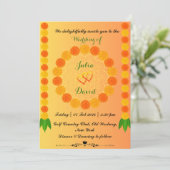 Saffron Geel met Marigold Trouw Uitnodiging (Staand voorkant)