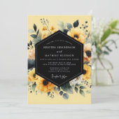 Saffron Noir Botanische Bruiloft Kaart (Staand voorkant)