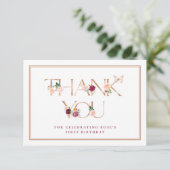 Saffron Roos Gold Butterfly Hartelijk dank Bedankkaart (Staand voorkant)