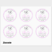 Saffron rose candle ingredient drawn logo mauve ronde sticker (Vel)