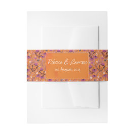 Saffron Sky Wilde Bloemen - verticale tailleband Uitnodigingen Wikkel