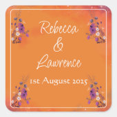 Saffron Sky Wildflowers - RSVP card Vierkante Sticker (Voorkant)