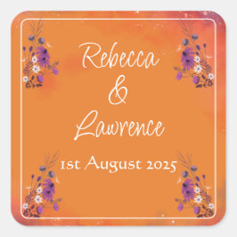 Saffron Sky Wildflowers - RSVP card Vierkante Sticker