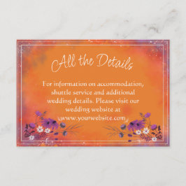 Saffron Sky Wildflowers - trouwkaart Informatiekaartje