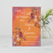 Saffron Sky Wildflowers - Wedding save the date (Staand voorkant)