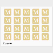 Saffron Spice Moods Stippen met Monogram Initiaal Vierkante Sticker (Vel)