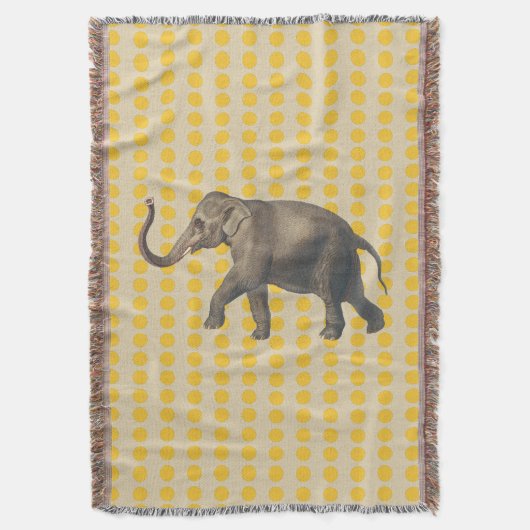 Saffron Spice Moods Stippen met olifant Deken (Voorkant Verticaal)
