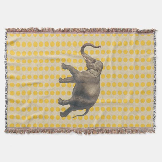 Saffron Spice Moods Stippen met olifant Deken (Voorkant)