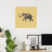 Saffron Spice Moods Stippen met olifant Poster (Thuiskantoor)
