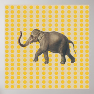 Saffron Spice Moods Stippen met olifant Poster