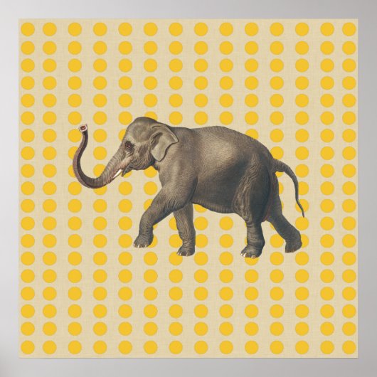 Saffron Spice Moods Stippen met olifant Poster (Voorkant)