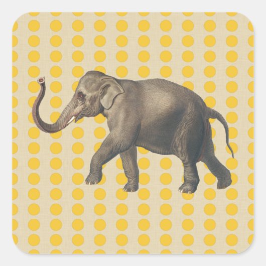 Saffron Spice Moods Stippen met olifant Vierkante Sticker (Voorkant)