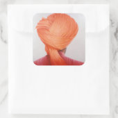 Saffron Turban Vierkante Sticker (Tas)