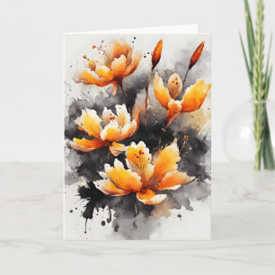 Saffron - Waterverf bloemen Kaart