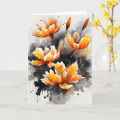 Saffron - Waterverf bloemen Kaart (Gele Bloem)