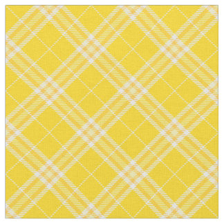 Saffron Yellow Tartan Print Patroon Stof