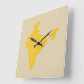 Safron Spice Moods India Vierkante Klok (Hoek)