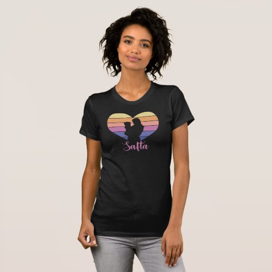 Safta - Moeder en kind Retro Heart Silhouette T-shirt (Voorkant volledig)