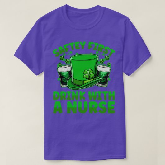 Saftey first Drink met een zuster Beer St. T-shirt (Design voorkant)