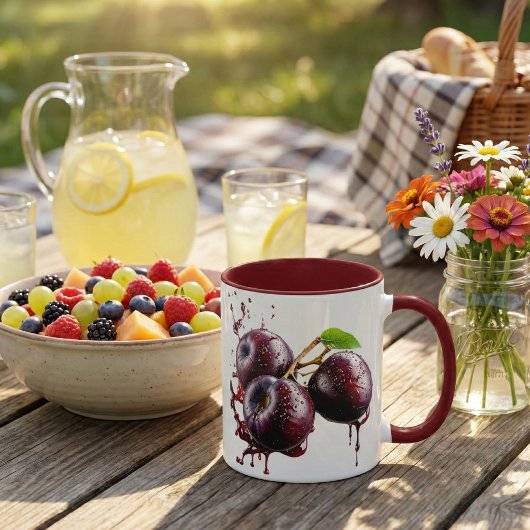 Saftige pruim spat kopje mok