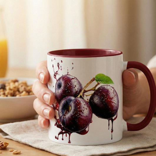 Saftige pruim spat kopje mok