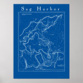 Sag Harbour, New York Nautical Chart Poster (Voorkant)