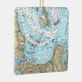 Sag Harbour NY NOAA Grafiek Kerstmis Keramisch Ornament (Rechts)