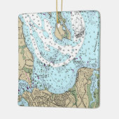 Sag Harbour NY NOAA Grafiek Kerstmis Keramisch Ornament (Links)