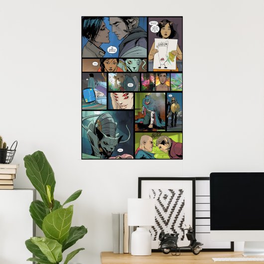 Saga Afbeelding Comics Panel Design Poster (Thuiskantoor)