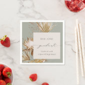 Saga Green Protea Dry Palm Floral Photo Afstuderen Servet (Insitu)