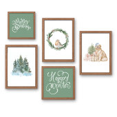 Saga Groen Gelukkige winter Kerstmis Poster