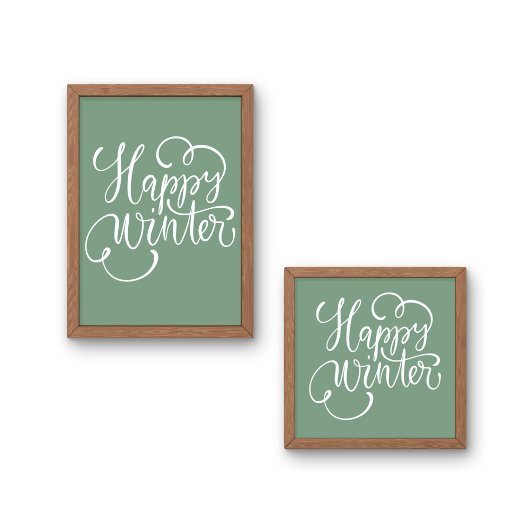 Saga Groen Gelukkige winter Kerstmis Poster