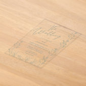 Saga groen script trendy bruiloft acryl uitnodigingen (Laagn)