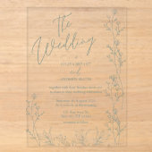 Saga groen script trendy bruiloft acryl uitnodigingen (Voorkant)
