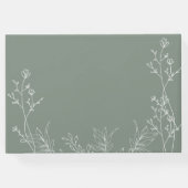 Saga groen trendy bruiloft gastenboek (Achterkant)