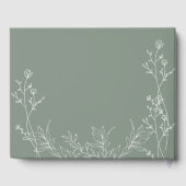 Saga groen trendy bruiloft gastenboek (Achterkant)