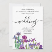 Saga groen Uniek bloemenschrift bruiloft Kaart (Voorkant)