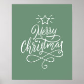 Saga Groen Vrolijk Kerstfeest Poster (Voorkant)