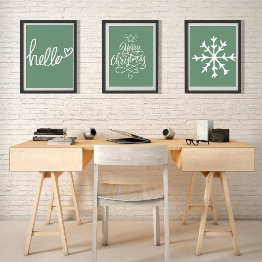 Saga Groen Vrolijk Kerstfeest Poster