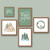 Saga Groen Vrolijk Kerstmis muur kunst Poster