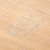 Saga groene script trendy bruiloft acryl uitnodigingen (Laagn)