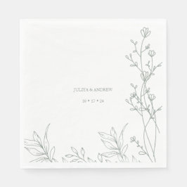 Saga groene tekst trendy bruiloft servet