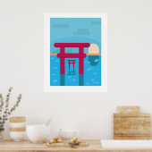 Saga Ouo heiligdom, Japanse reizen muur kunst Poster (Keuken)