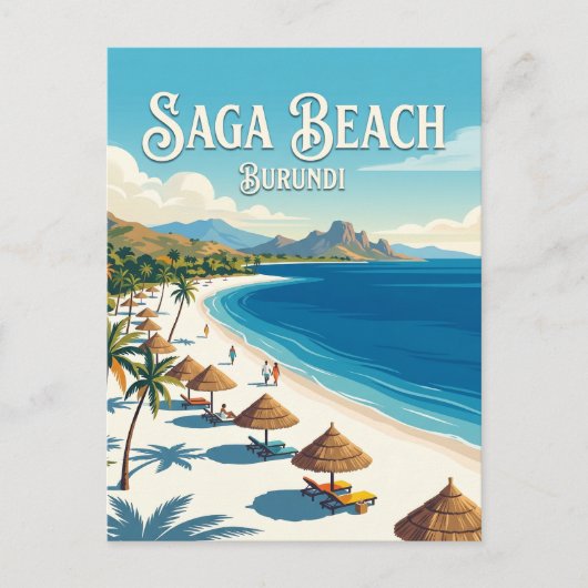 Saga Strand Burundi Briefkaart (Voorkant)