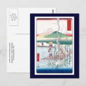 Sagami River, Hiroshige Japanse fijne kunst Briefkaart (Voorkant / Achterkant)