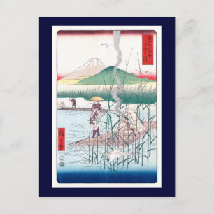 Sagami River, Hiroshige Japanse fijne kunst Briefkaart