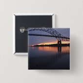 Sagamor Bridge over Kaapskabelkanaal, 2 Vierkante Button 5,1 Cm (Voorkant /achterkant)