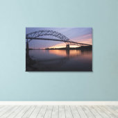 Sagamor-brug over Cape Cod-kanaal, Canvas Afdruk (Insitu (Houten vloer))