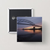 Sagamor-brug over het Cape Cod-kanaal, Vierkante Button 5,1 Cm (Voorkant /achterkant)
