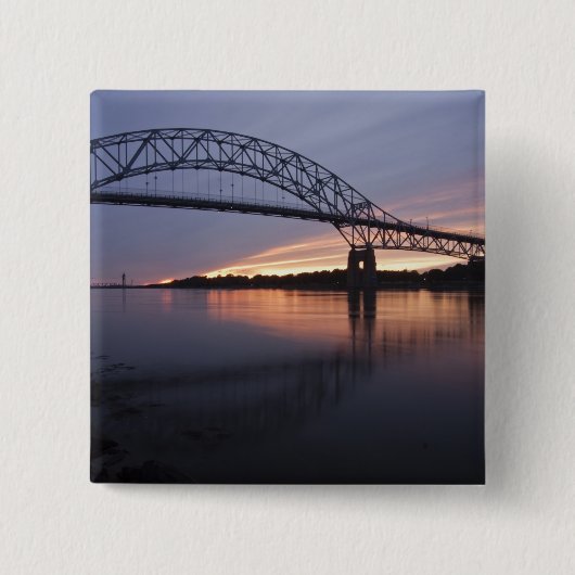 Sagamor-brug over het Cape Cod-kanaal, Vierkante Button 5,1 Cm (Voorkant)